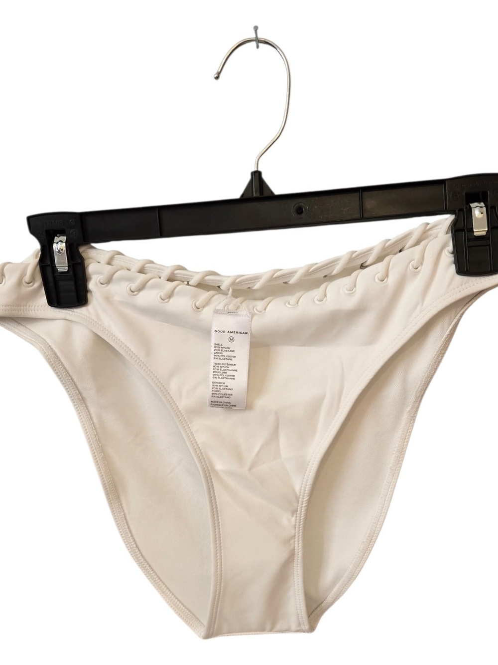 Good American Whip Stitch Full Bikini Bottom - White NWT Size M